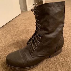 Brown madden girl combat boots